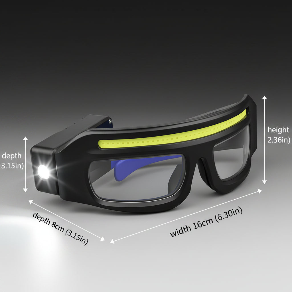 Multi-functional Glasses Light Light With Type-C Charging, Warning Headlamp, Compact And Portable, Touch-sensitive Headlamp