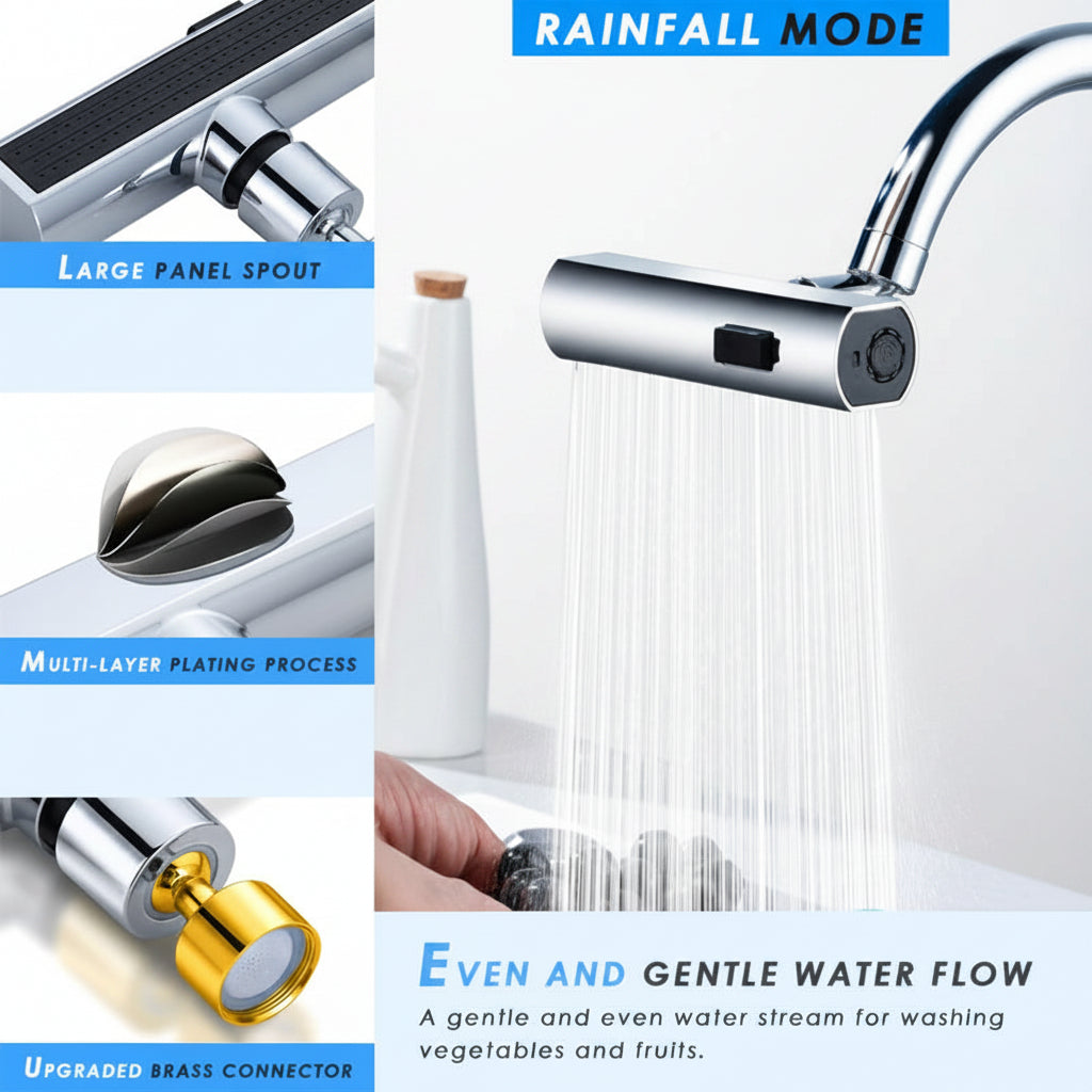 Kitchen Faucet Waterfall Outlet Splash Proof Universal Rotating Bubbler Multifunctional Water Nozzle Extension Kitchen Gadgets
