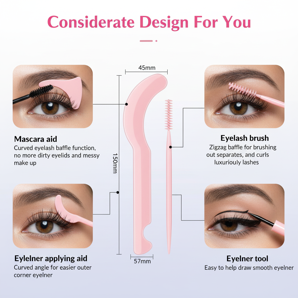 Eyeliner Aid,Eyeline, Eyelash Makeup Guide Tool,Pink Eye Black Baffle