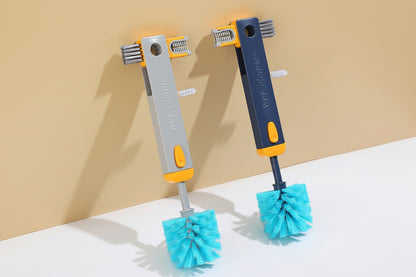 4 In 1 Bottle Gap Cleaner Brush Multifunctional Cup Cleaning Brushes Water Bottles Clean Tool Mini Silicone U-shaped Brush Kitchen Gadgets