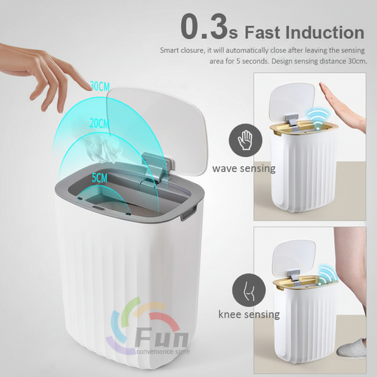 Smart Trash Can With Lid For Bedroom And Living Room Kitchen Storage Box Trash Can Induction Small Car Box Automatic Smart Dustbin Smart Trash Bin