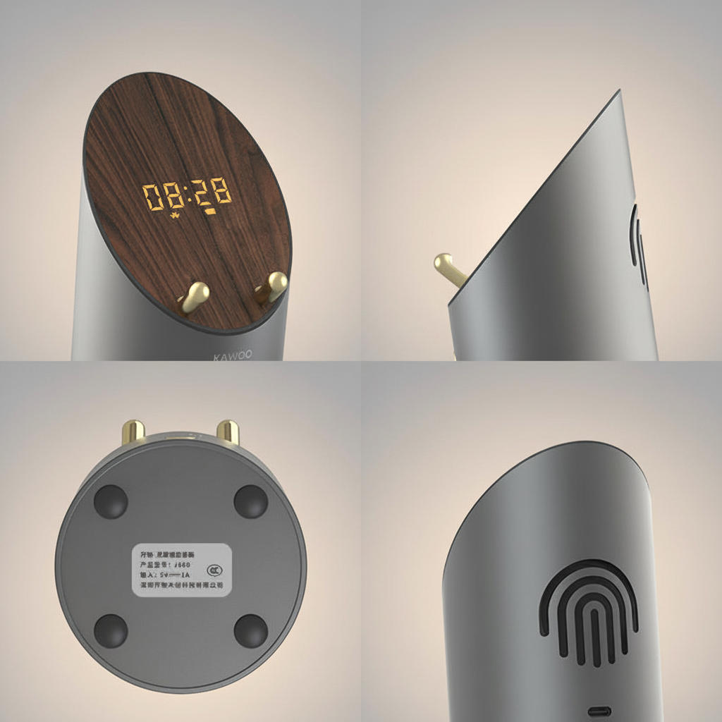 Wooden Speaker Smart Induction Speaker Phone Holder Portable Mini Desktop Wireless Alarm Clock Bluetooth Speaker