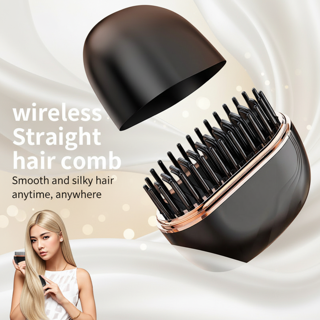 Mini Hair Straightening Comb Wireless Charging Portable Multifunctional Hair Care Not Hurt Hair Styling Comb Hair Straightener