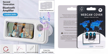 Bathroom Waterproof Mobile Phone Box Bluetooth Speaker Audio Bath TV Stand Mobile Phone Holder 360 Degree Rotation Touch Screen