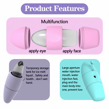 Silicone Ice Face Roller Contour Shrink Pores Remove Dark Circles Massage Skin Beauty Facial Roller For Eyes Neck Skin Care Tool