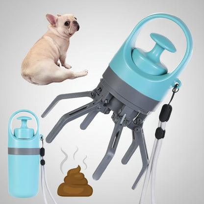 Portable Lightweight Dog Pooper Scooper With Built-in Poop Bag Dispenser Eight-claw Shovel For Pet Toilet Picker Pet Products
