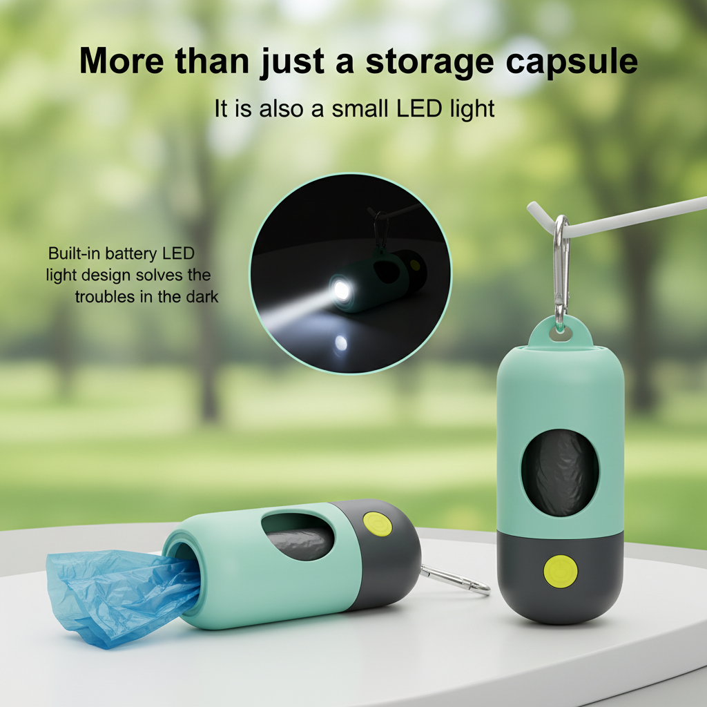 Led Light Pet Waste Bag Dispenser For Dogs Cats Dog Poop Scooper Bags Waste Bags Holder Dispensers Pet Clean Accessories