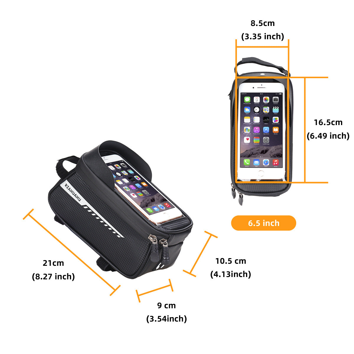 Waterproof Mountain Bike Top Tube Bag Cycling Saddle Bicycle Front Pipe Touch Screen Phone Pouch