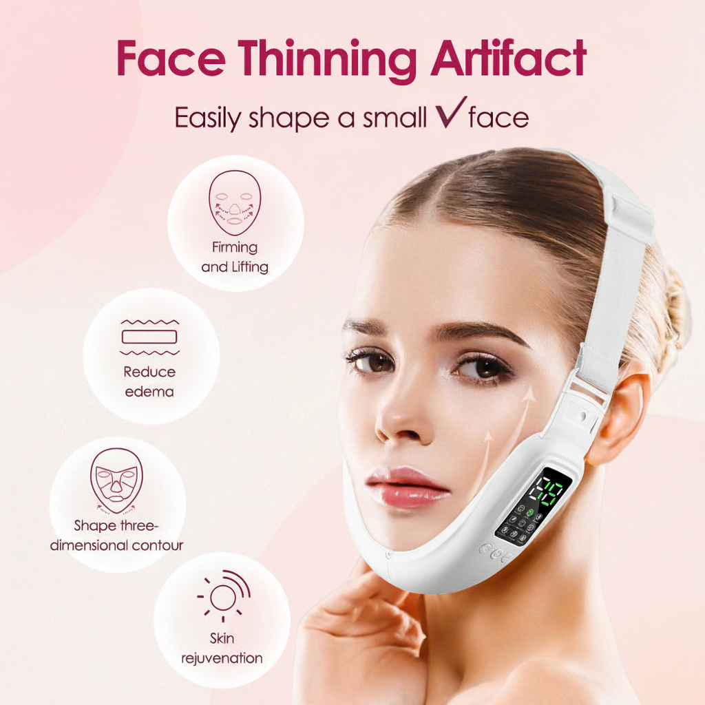 V15 Gear Heating Model Facial Lifting And Tightening Double Chin Micro Current Face Slimming Device