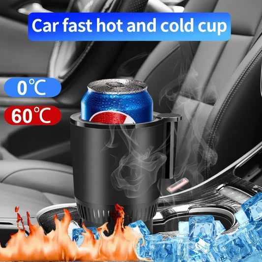 2 In1 Car Heating Cooling Cup 12V Smart Car Cup Holder Digital Temperature Display Drink Cup Warmer Cooler Mini Car Refrigerator