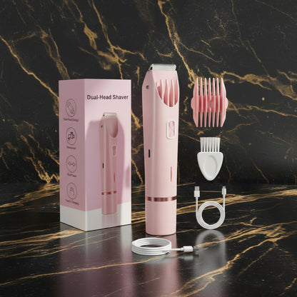 2 In 1 Hair Remover Women's Double Head Shaver Private Pubic Hair Trimmer Electric Razor Wet Dry Electric Body Hair