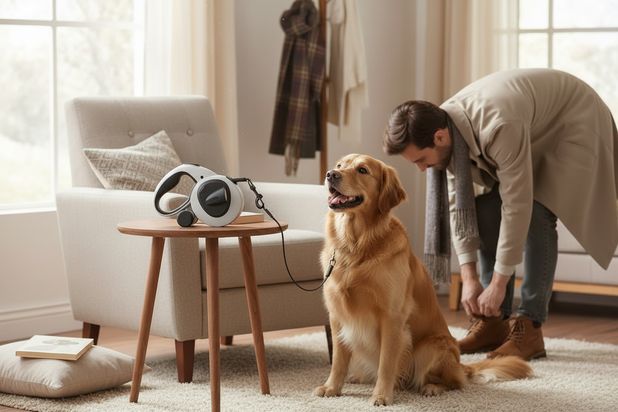 Pet Automatic Retractable Reflective LED Leash