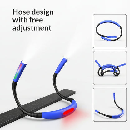 Eye-protecting Neckband Reading Light Outdoor Cycling And Walking Lighting Warning Light Rechargeable Dual-head Work Light