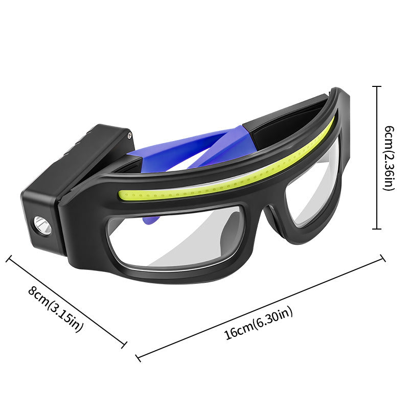 Multi-functional Glasses Light Light With Type-C Charging, Warning Headlamp, Compact And Portable, Touch-sensitive Headlamp