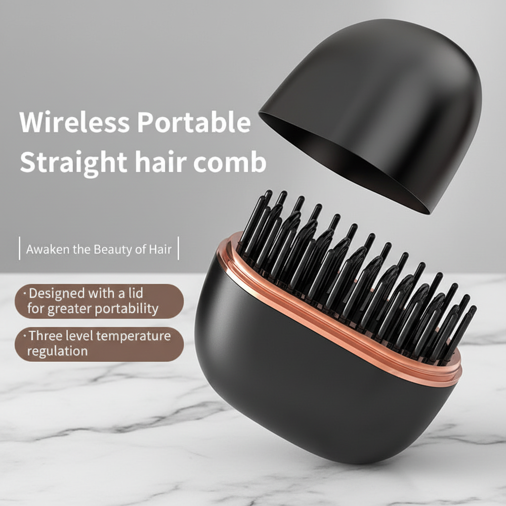 Mini Hair Straightening Comb Wireless Charging Portable Multifunctional Hair Care Not Hurt Hair Styling Comb Hair Straightener