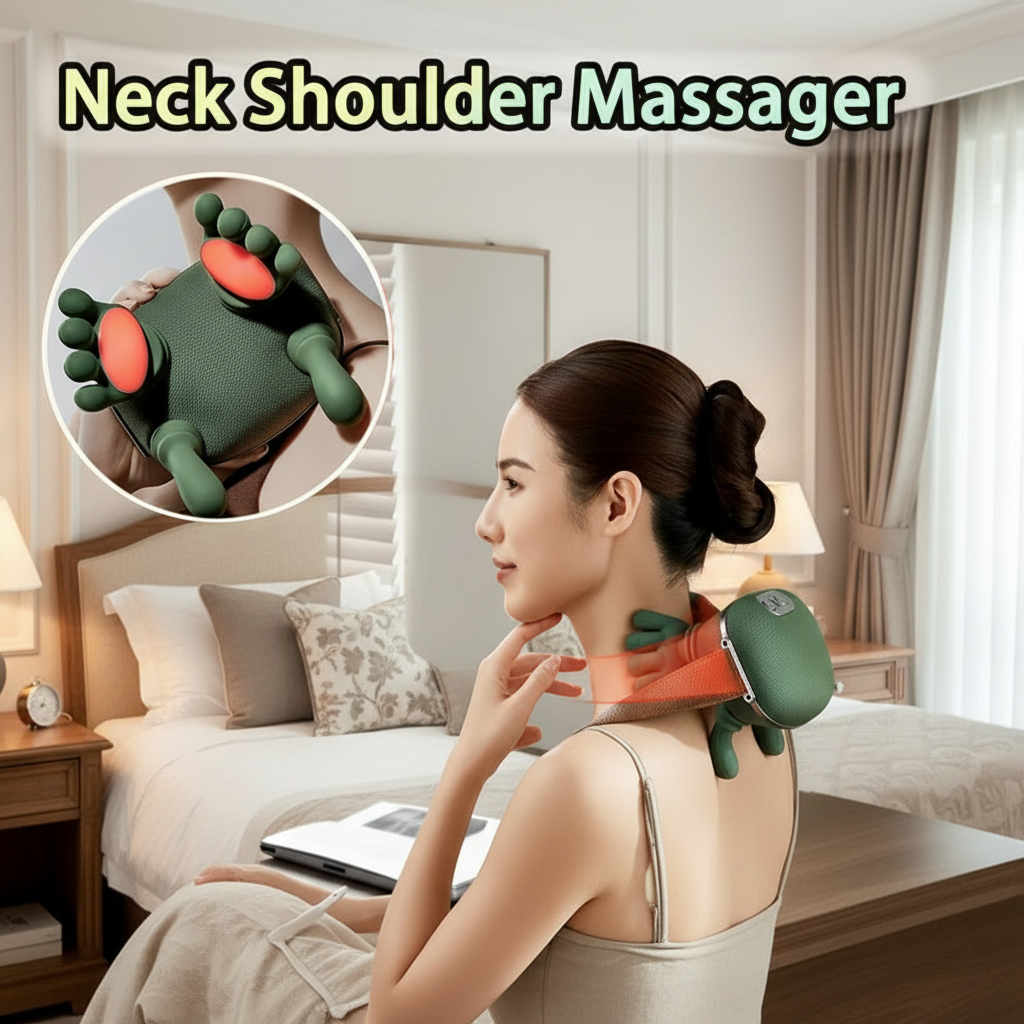 Electric Neck And Shoulder Muscle Massager Wireless Shoulder And Back Kneading Massage Shawl Neck Masajeador Relax Pain Relief