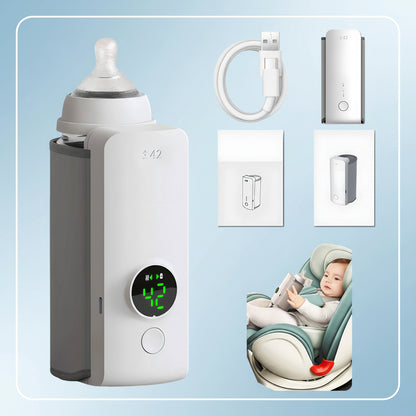 Portable Rechargeable Baby Bottle Warmer, USB Charging, Constant Temperature Milk Warmer Insulation Sleeve
