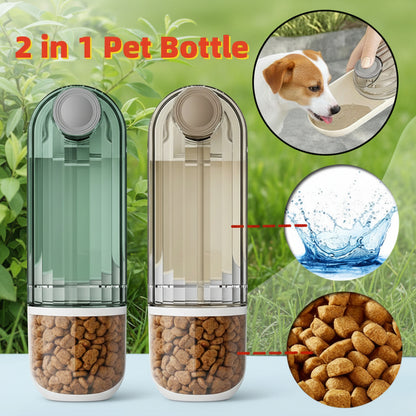 2 In 1 Pet Water Cup Segment Design Green Dog Walking Portable Drinking Cup Dog Feeding Supplies Pet Supplies Dog Walking Water Feeder Pets Products