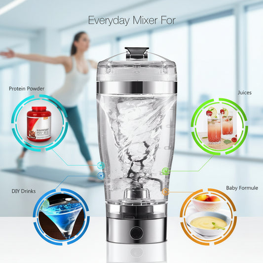 Electric Protein Shake Stirrer USB Shake Bottle Milk Coffee Blender Kettle Sports And Fitness Charging Electric Shaker Cup