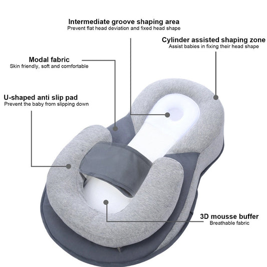 Baby Bed Acid Reflux With Strap, Baby Bed For Reducing Spit-Up, Anti Reflux HOT--58 X 38 X 17cm