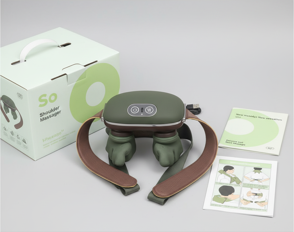 Electric Neck And Shoulder Muscle Massager Wireless Shoulder And Back Kneading Massage Shawl Neck Masajeador Relax Pain Relief