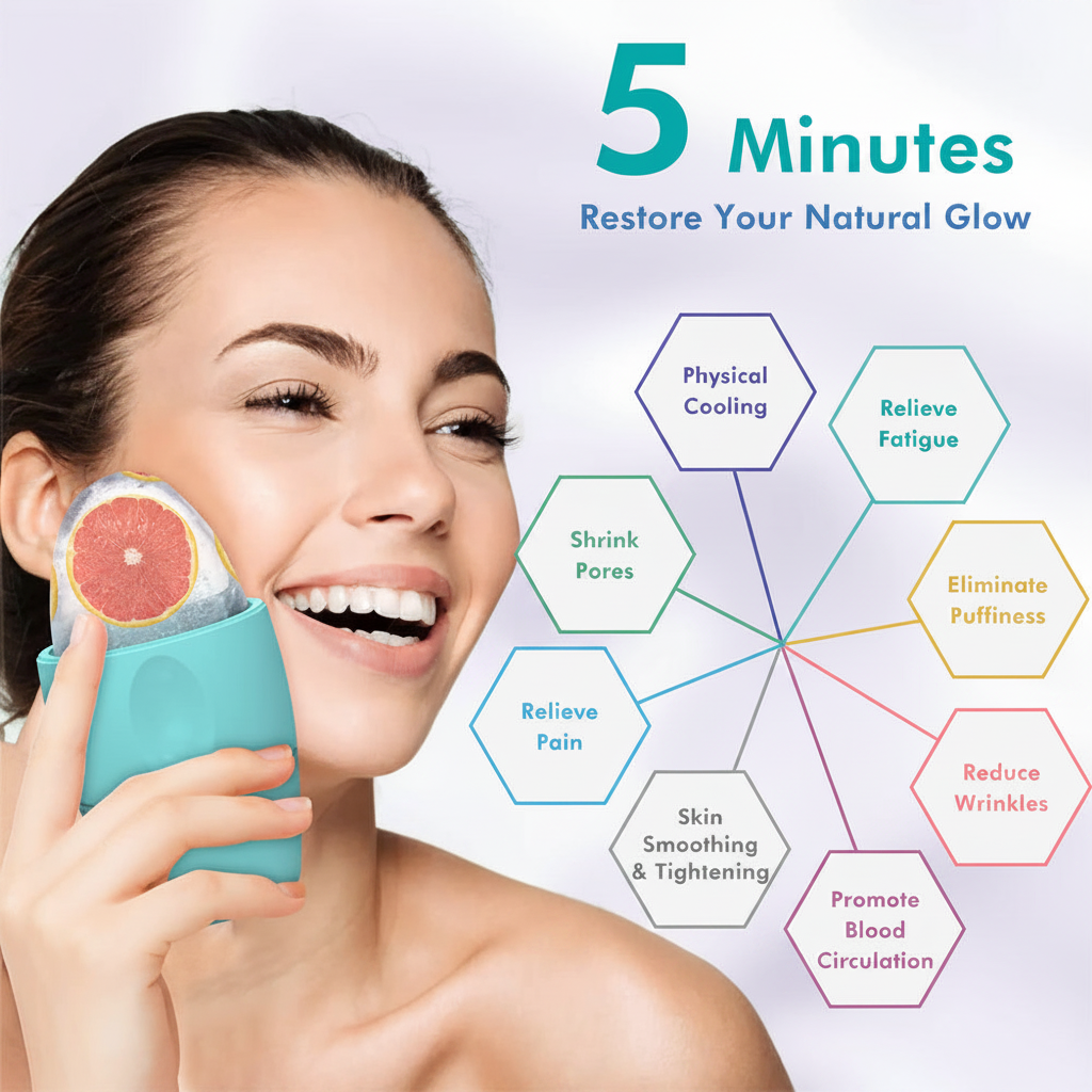 Silicone Ice Face Roller Contour Shrink Pores Remove Dark Circles Massage Skin Beauty Facial Roller For Eyes Neck Skin Care Tool