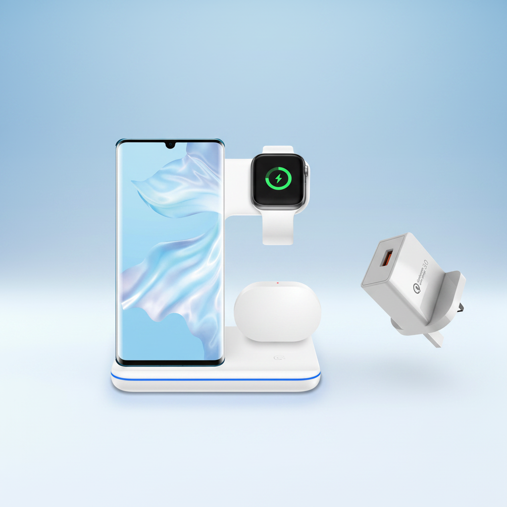 Compatible Mobile Phone Watch Earphone Wireless Charger 3 In 1 Wireless Charger Stand