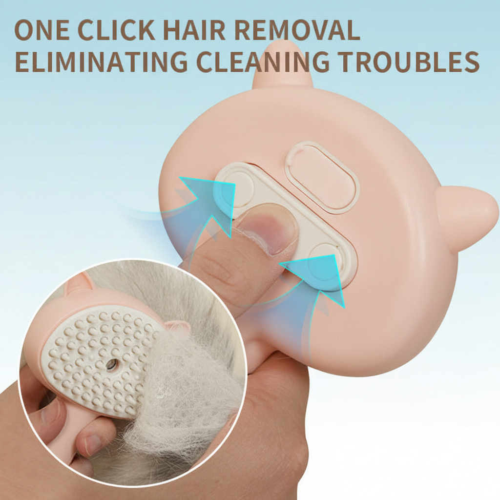 Hair Cleaning Brush With Mist Multifunctional Cat Grooming Brush Rechargeable Self Cleaning Slicker Brush For Pets Dogs & Catsb Pet Products