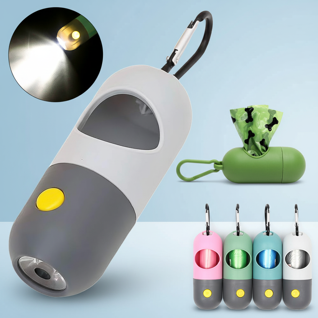 Led Light Pet Waste Bag Dispenser For Dogs Cats Dog Poop Scooper Bags Waste Bags Holder Dispensers Pet Clean Accessories